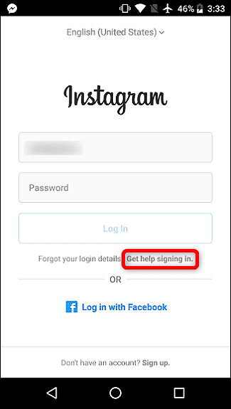 آموزش تصویری نحوه بازیابی رمز اینستاگرام از طریق پیامک