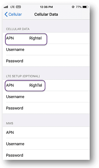 اینترنت رایتل در ios