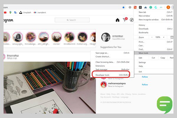 پست گذاشتن در اینستاگرام با کامپیوتر