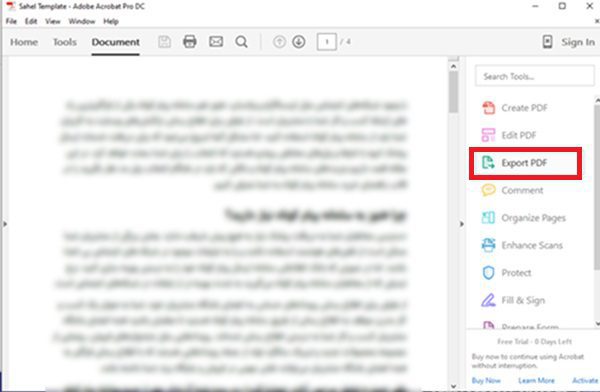 تبدیل پی دی اف به عکس با adobe