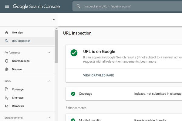 ابزار URL Inspection