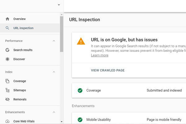 URL is on Google