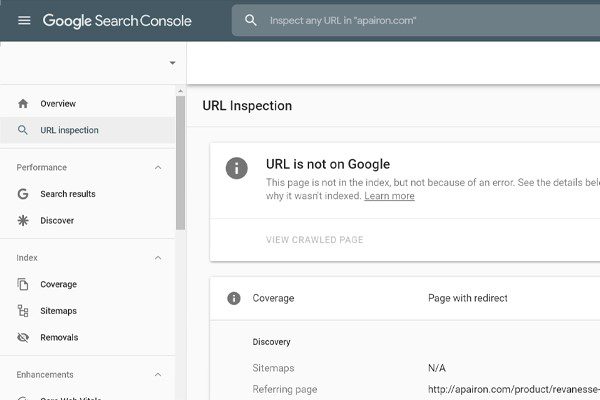 URL is not on google